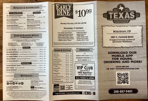 Texas roadhouse meridian menu. Texas Roadhouse is a legendary steak restaurant serving American cuisine from the best steaks and ribs to made-from-scratch sides & fresh-baked rolls. 