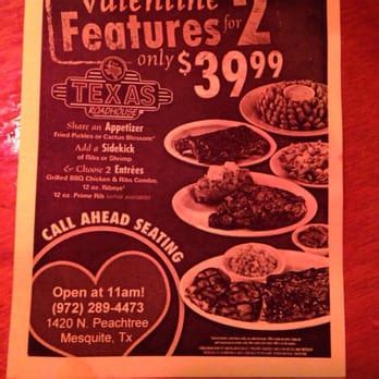 Texas Roadhouse Restaurant 1420 N Peachtree Rd Mesquite, TX 7