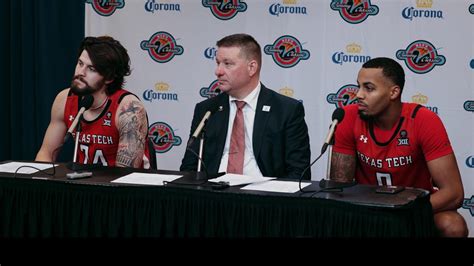 From left to right: Texas Tech's forward Daniel Batcho (12), Texas Tech's forward KJ Allen (5), Texas Tech's guard Jaylon Tyson (20) and Texas Tech's forward Robert Jennings (4) pause after the .... 
