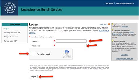 Log on with your existing TWC User ID or create a new User ID. If you cannot apply online, call a Tele-Center at 800-939-6631 during regular business hours. Maintain Eligibility Weekly Continue to meet ongoing eligibility requirements. Register for work, search for work, and meet work search requirements (unless we say you are exempt).. 