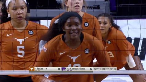 The official box score of Volleyball vs Kansas State on 10/28/2022. ... # Texas (17-1,9-1 Big 12) -VS- # Kansas St. (12-10,3-6 Big 12) Box Score; Individual; Play-By ... 