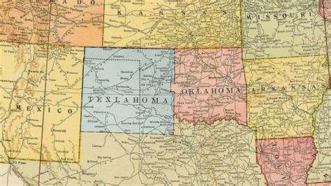 Texlahoma - Description: This map shows cities, towns, highways, main roads and secondary roads in Louisiana, Oklahoma, Texas and Arkansas.