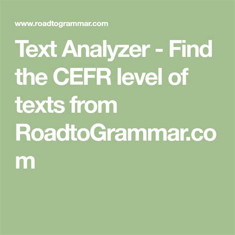 Text Analyzer Find the CEFR level of texts from.