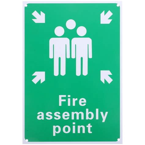 Text And Symbol Fire Assembly Point Signs Seton