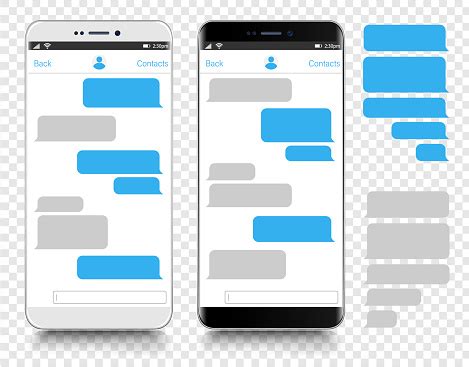 Text Messaging Smartphone Mobile Phone Template Realistic Vector