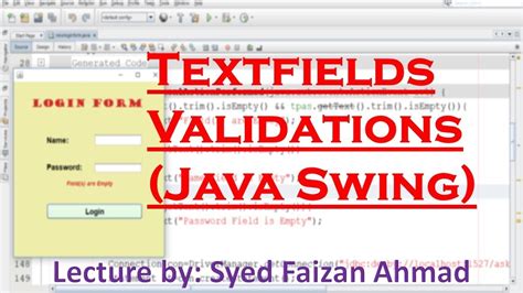 Text field validation in java netbeans.  Nov 30, 2020 · How to validate v...