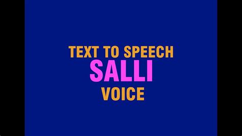 Text to Speech Voice, SALLI VOICE from Ivona ☺ …