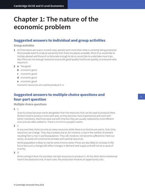 Textbook Economic Answers