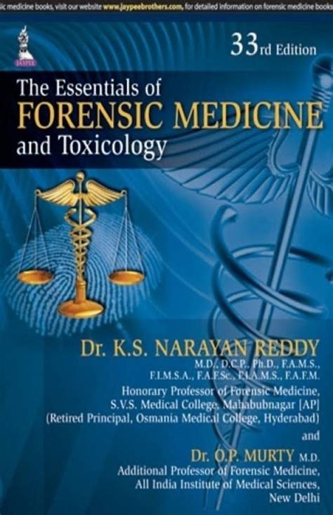 Textbook of forensic medicine and toxicology by narayan reddy. - El limite de la civilizacion industrial.