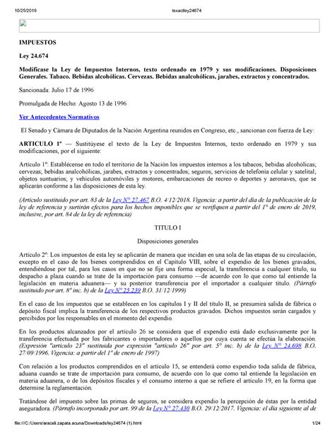 Texto comparado de la Ley de Impuestos Internos, texto …