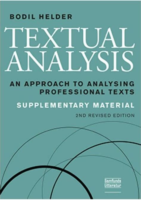 Textual Analysis An Approach To Analysing Professional Texts