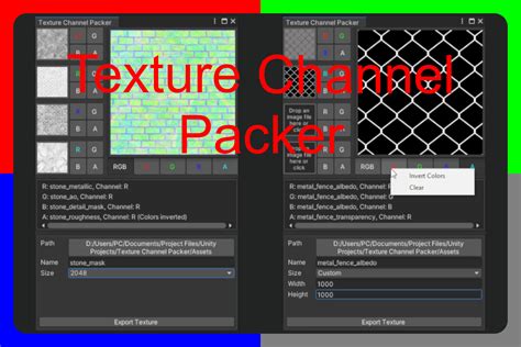 Texture Channel Packer Pro Utilities Tools Unity Asset Store