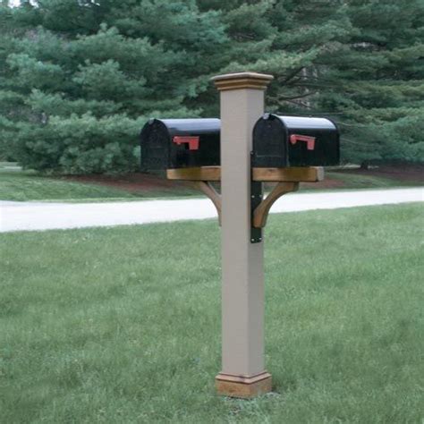 Texture Mailbox post sleeve with cedar trim and metal bracket Mailbox
