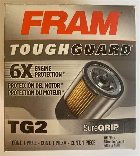  FRAM Tough Guard Oil Filter is engineered for conventional and synthetic motor oils. Premium cellulose and glass blended media provides protection for your vehicle throughout the oil change cycle. Increased synthetic fiber content provides enhanced protection for high mileage vehicles. . 