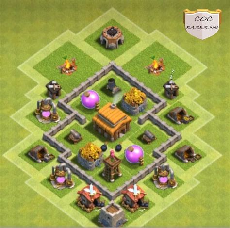 Trophy Base: this is a base that you can use for your first real trophy push for the Achievement Gems at TH7 with a very well-working compartment design, perimeter structure and defense placement. Farming Base: ring-stlye base with splitter compartments will hold troops away from the core with the Dark Elixir Storage.. 