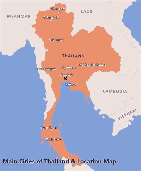 Thailand Cities Map - mapsofworld.com