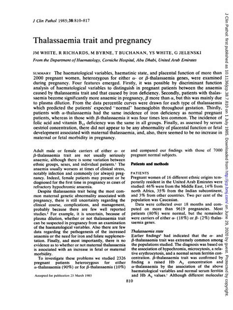 Thalassaemia trait and pregnancy - PubMed