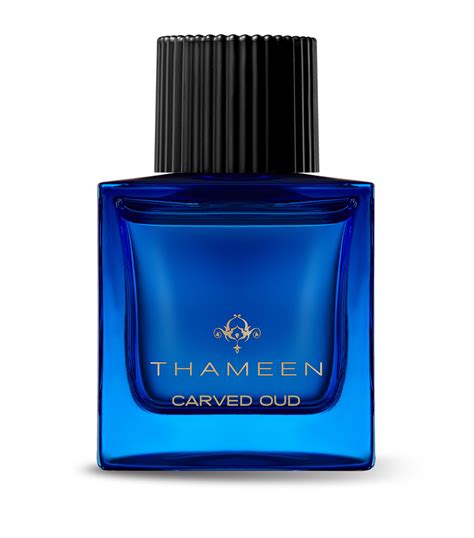 Thameen carved oud. Evocative of royalty and opulence, the Thameen Carved Oud eau de parfum is an intoxicating fragrance, ready to impress. A hypnotizing scent, it'll leave you ... 