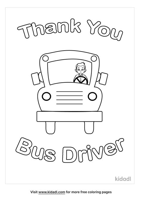Thank You Bus Driver Coloring Page Coloring Pages