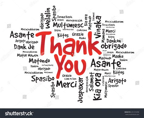 Thank You in different languages word cloud Stock Vector Image by