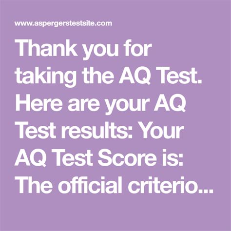 Thank you for taking the AQ Test. Here are your AQ Test results Your