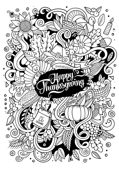 Thanksgiving Adult Coloring Shee
