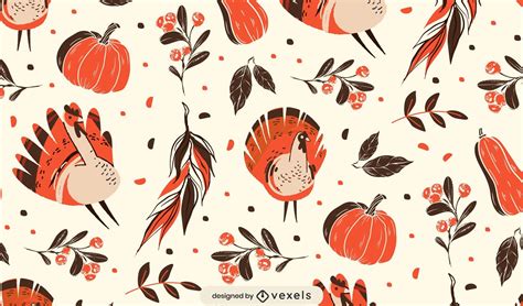 Thanksgiving Autumn Pattern Design Vector Download