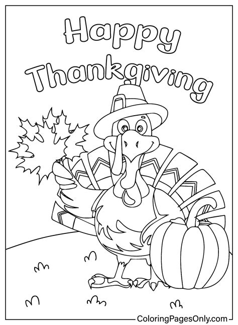Thanksgiving Coloring Page Free Printable
