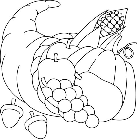 Thanksgiving Cornucopia Coloring Pages