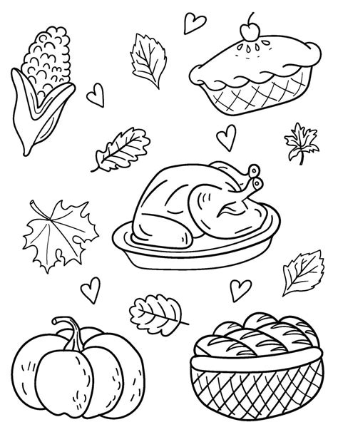 Thanksgiving Food Coloring Shee