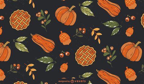Thanksgiving Food Pattern Design Vector Download