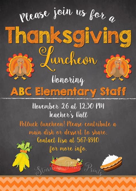 Thanksgiving Luncheon Invitations