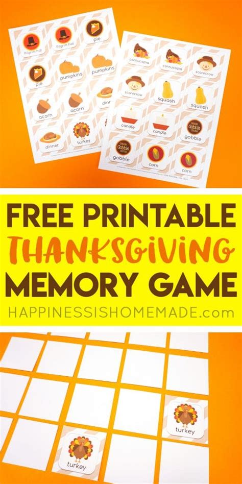 Thanksgiving Memory Game Happiness is Homemade
