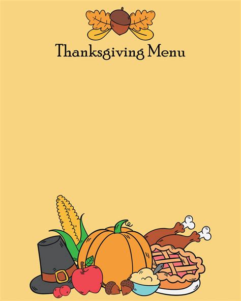 Thanksgiving Menu Template