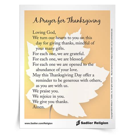 Thanksgiving Prayers - Presbyterian Church