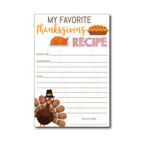 Thanksgiving Recipe Cards Fall Game Digital File AJ Design