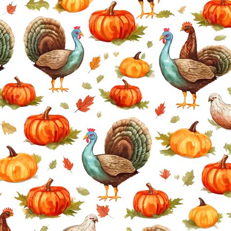 Thanksgiving Seamless Pattern Vector Download