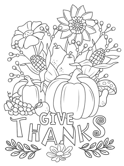 Thanksgiving Themed Coloring Pages