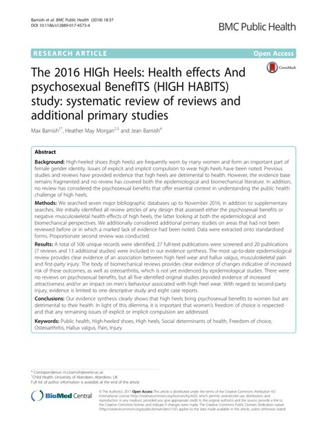 The 2016 HIGh Heels: Health effects And psychosexual BenefITS …