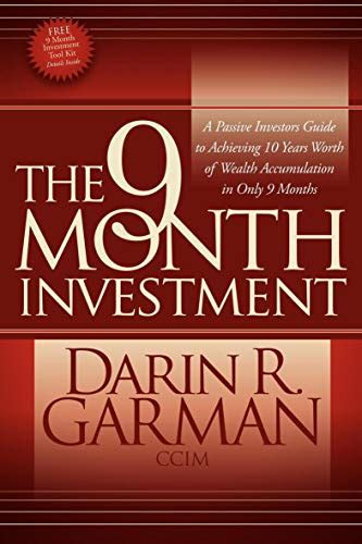 The 9 month investment a passive investors guide to achieving 10 years worth of wealth accumulation in only 9. - Owner manual for crane toilet tank.