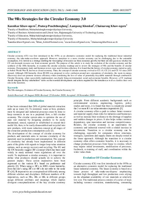 The 9Rs Strategies for the Circular Economy 3.0 - Academia.edu