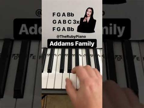 The Addams Family Piano East Tutorial With Letter Notes #Shorts ...