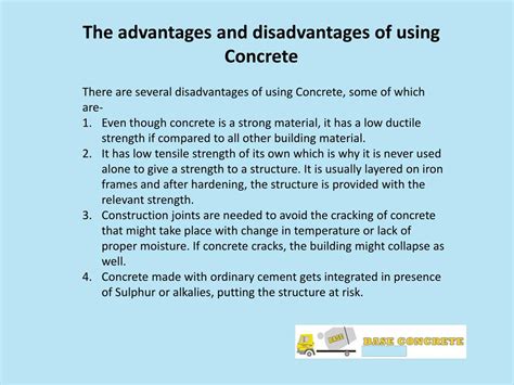 The Advantages and Disadvantages of Using Concrete