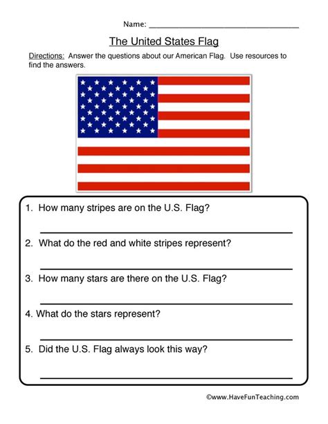 The American Flag - Free Lesson Plans by k6edu.com