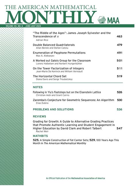 The American Mathematical Monthly