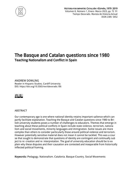 The Basque and Catalan questions since 1980