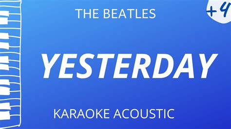 The Beatles - Yesterday (Karaoke Piano) Higher Key - YouTube