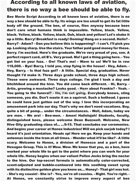 The Bee Movie Script Baltimoreaspoy