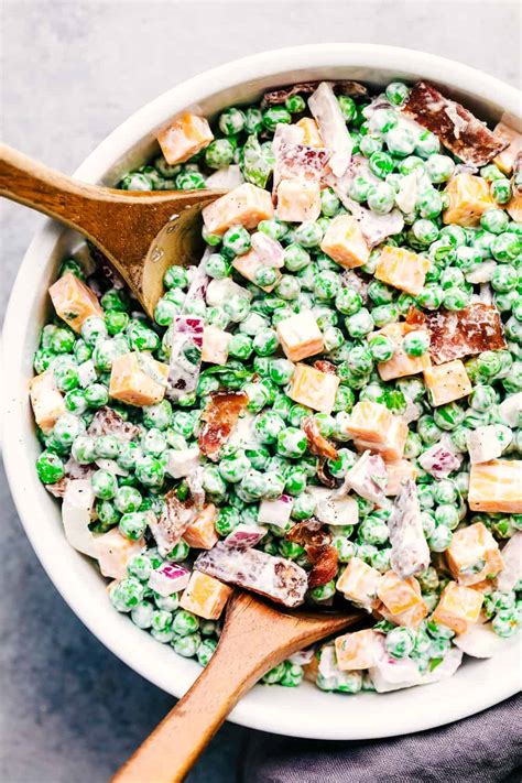 The Best English Pea Salad Recipe (with Bacon!) - Just is a Four …