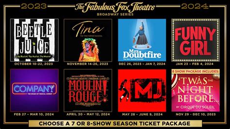 The Broadway Series Shows coming to the Fabulous Fox Theatre